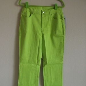 Diane Gilman Boot Cut Neon Lime Green Jeans